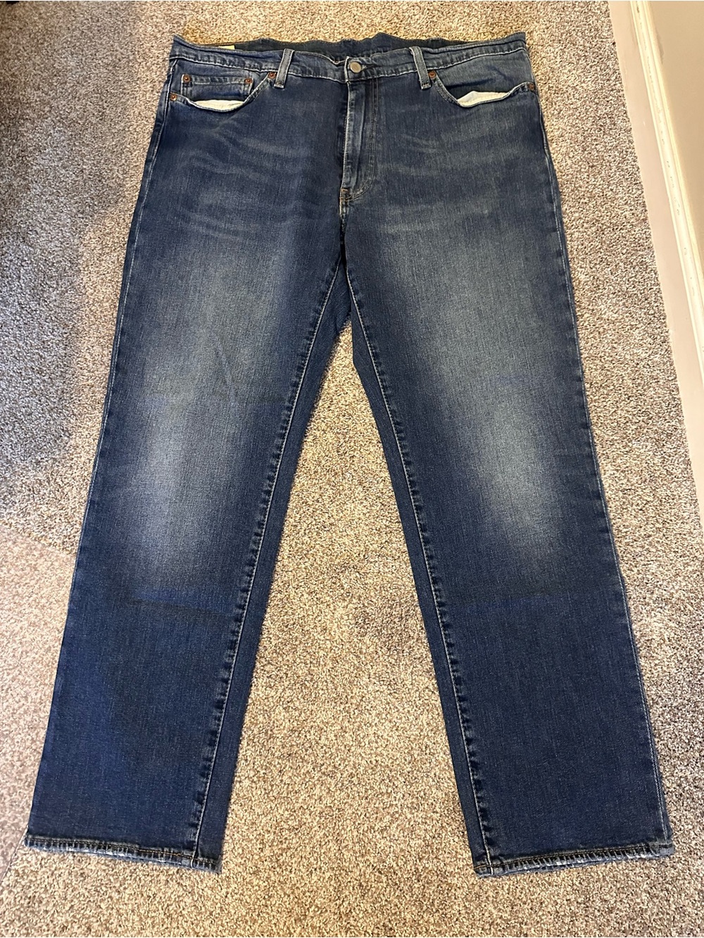Levi's Men's Straight Leg Dark Blue Jeans - Picture 1 of 7